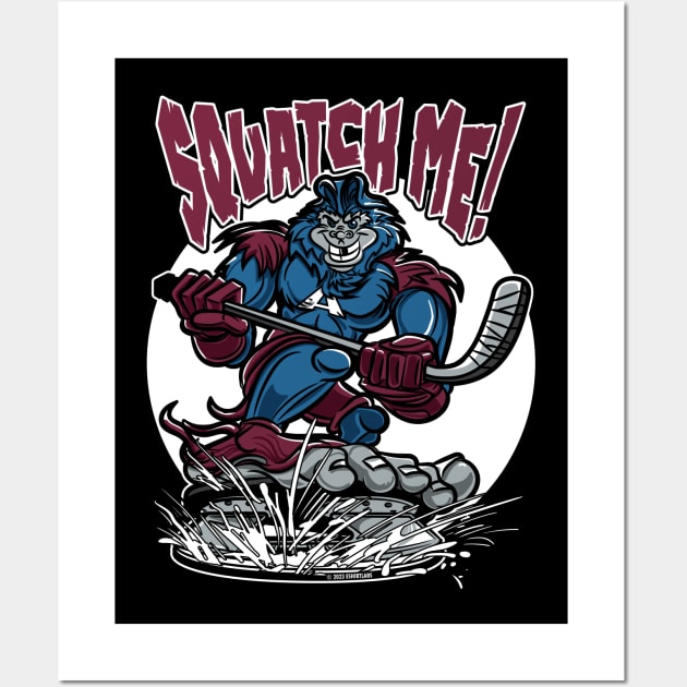 Squatch Me Sasquatch Hockey Player Wall Art by eShirtLabs